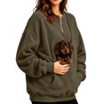 thumbnail image 5 of Dweltoz Pet Pouch Sweatshirts Cat Pouch Sweatshirt Kangaroo Pouch Pet Care Long Sleeve Zip up Pullovers Mom Dog Carrier Tops Home Daily Walks Tops,Brown S, 5 of 5