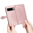 thumbnail image 4 of Allytechgroup for Google Pixel 9A Case for Girls Women, Flip Folio Manadala Embossed Shockproof Hand Wrist Bumper Girly Cards Slots Wallet Case for Google Pixel 9A, Rosegold, 4 of 7
