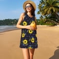 thumbnail image 3 of Goofa Sunflowers for Summer Dresses for Women – Beach Floral Sundress, Casual Pockets Boho Tank Dress for Hot Days, 3 of 7