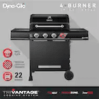 Dyna-Glo 4-Burner Propane Gas Grill in Matte Black with TriVantage Multifunctional Cooking System