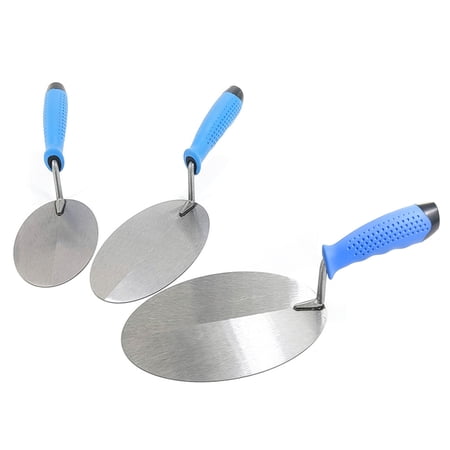 3pcs Stainless Steel Trowel Suitable for Bricklaying and Plastering with Comfortable Grip Handle Wall Floor Leveling