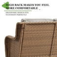 thumbnail image 4 of PARKWELL Patio Rattan Seat Sofa Cushioned Loveseat,Outdoor Wicker Furniture,Beige, 4 of 6