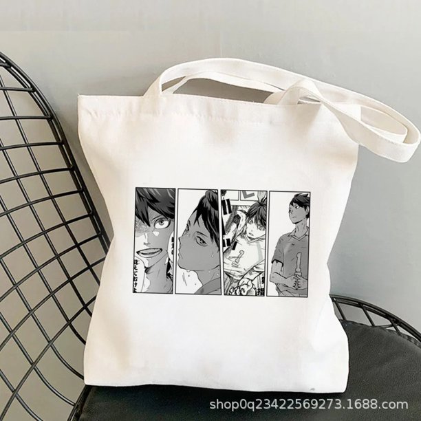 Bolso de lona con estampado de Anime Haikyuu, bolso de un hombro, Original, a la moda para estudiantes, en Stock
