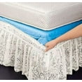 KOVOT Lace Bedskirt King/Queen Floral Elastic White Bed Skirt