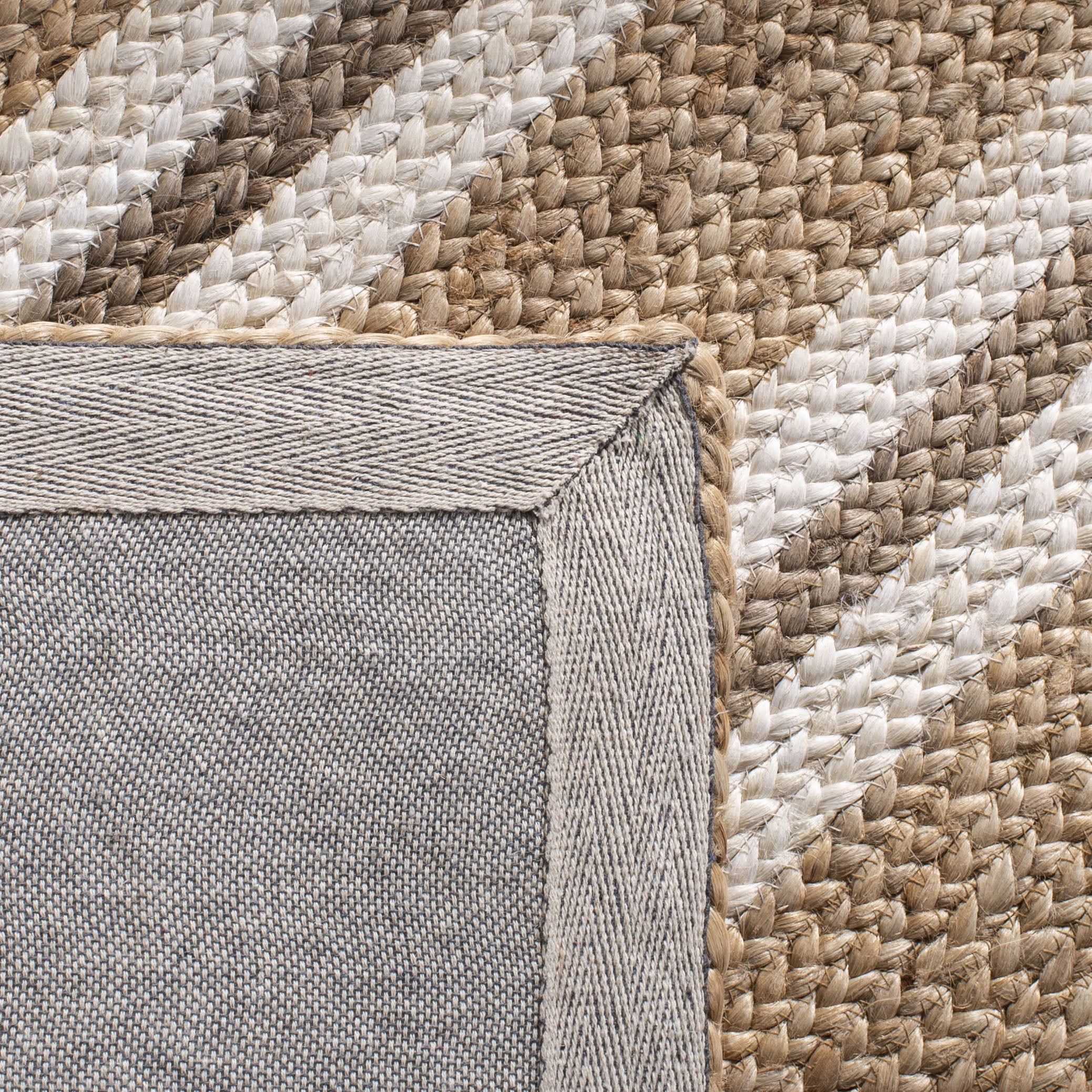 SAFAVIEH Natural Fiber Dudley Geometric Area Rug, Natural/Ivory, 6' x 6' Round