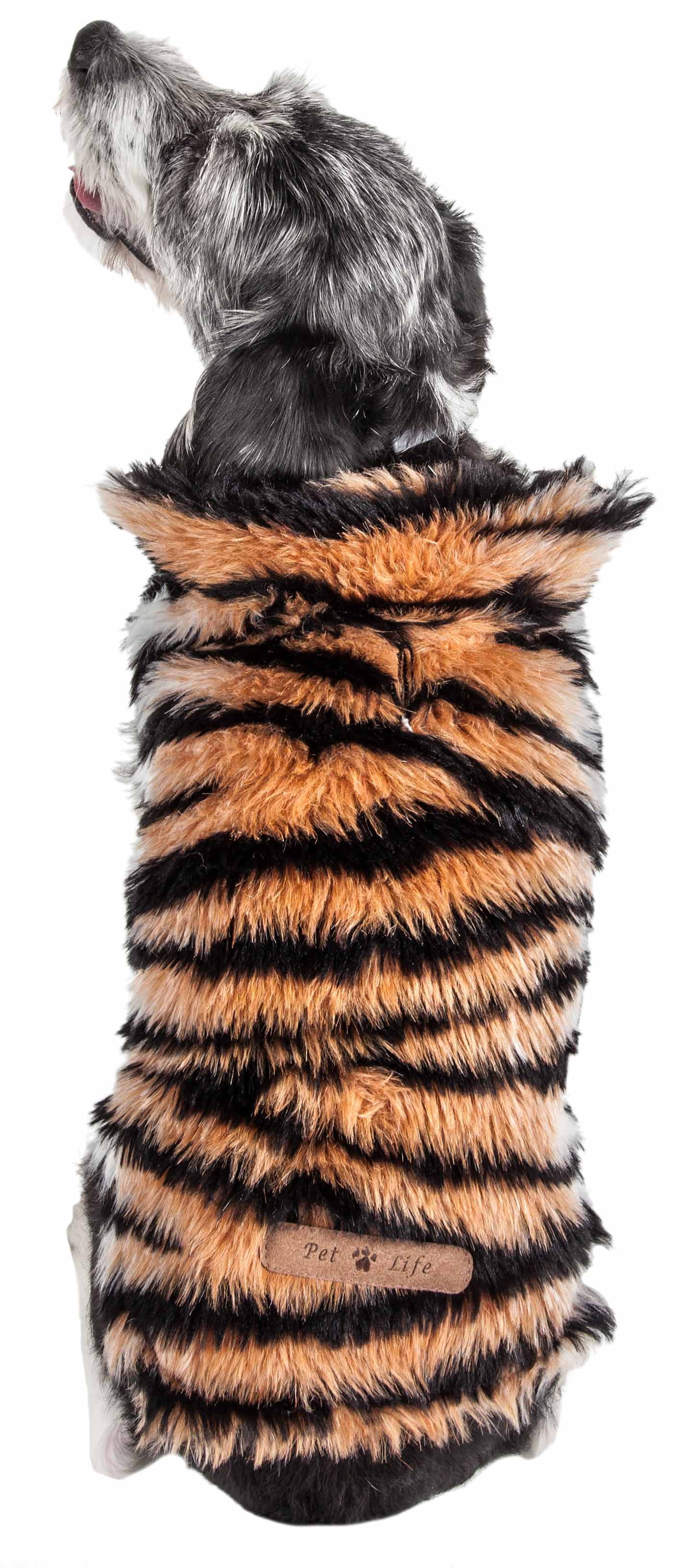 Pet Life ® Luxe 'Tigerbone' Tiger-Patterned Mink Fashion Fur Dog Jacket