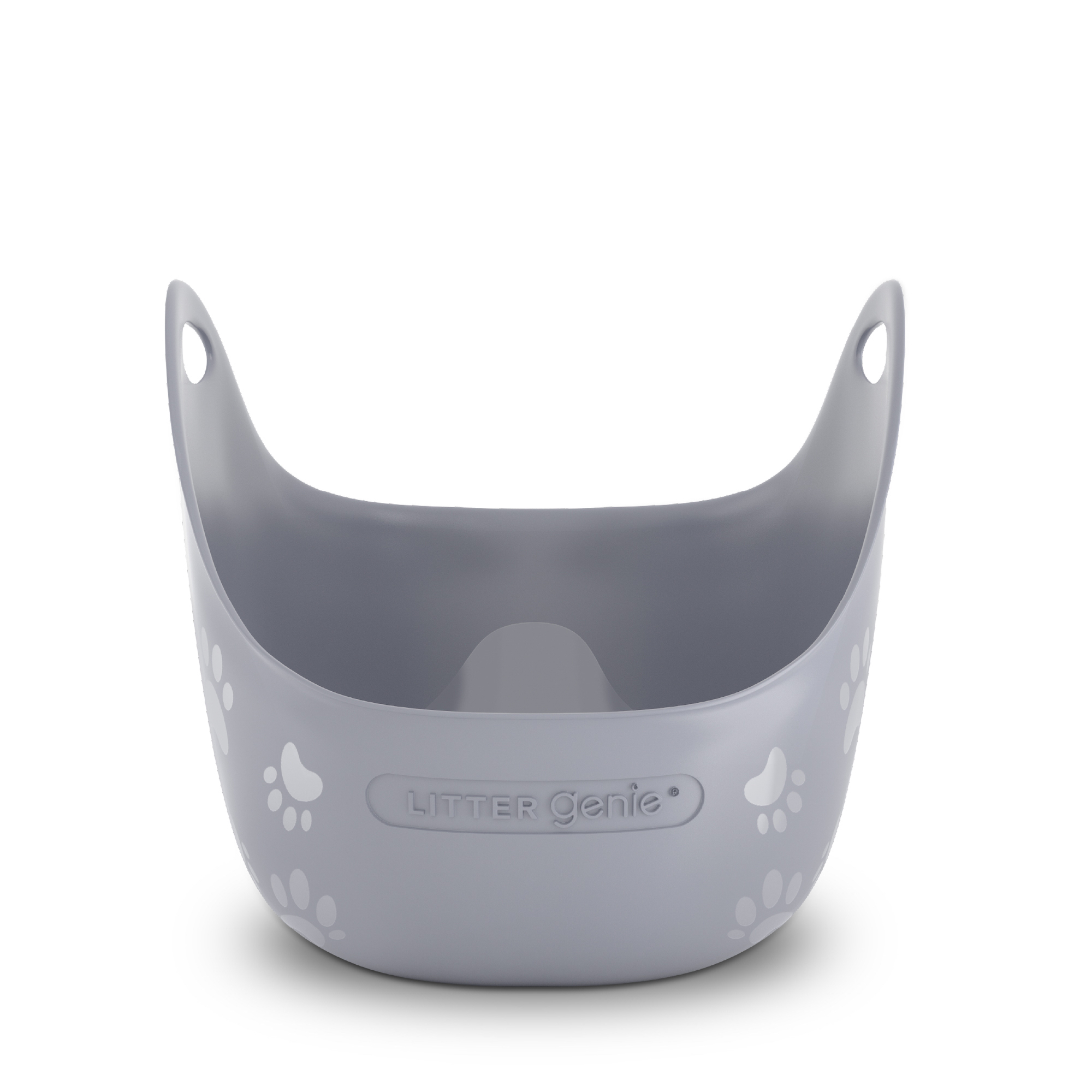 Litter Genie High-Sided Cat Litter Box with Handles, Silver photo 2