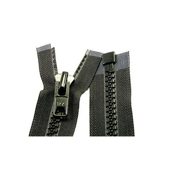 72" Vislon Zipper - YKK #10 Molded Extra-Heavy Separating - Metal Pull - 580 Black (1 Zipper/Pack)