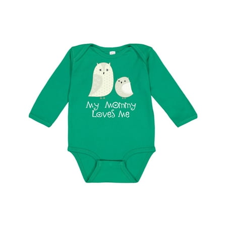 

Inktastic My Mommy Loves Me owl Gift Baby Boy or Baby Girl Long Sleeve Bodysuit
