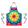 thumbnail image 2 of Rainbow Tie Dye Mandala Pattern Apron-Garden Aprons for Women with Pockets-Cotton Linen Waterproof Kitchen Cooking Gardening Aprons Adjustable for Kitchen,Cooking,BBQ and Salon 33x27 Inch, 2 of 7