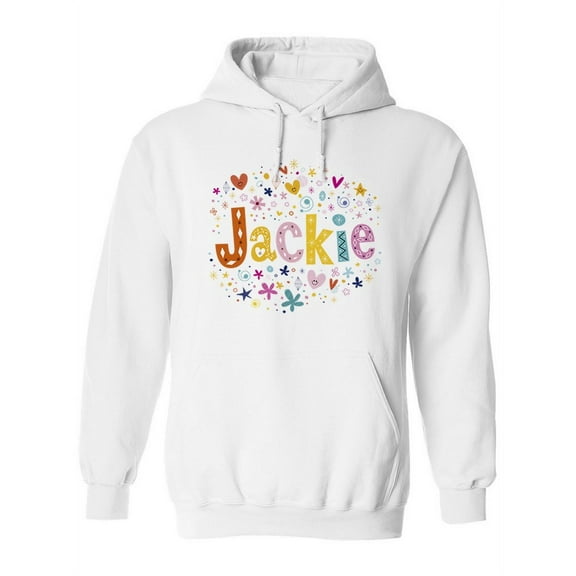 Colorful Name "jackie" Hoodie Women -Image by Shutterstock, Female Medium