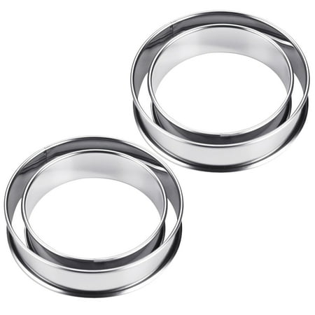 

4Pcs Muffin Rings Double Rolled Stainless Steel Crumpet Tart Rings for Baking