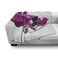 thumbnail image 3 of Hot Pink Soft Flannel Fleece Blanket, Vintage Muscle Car Illustration Retro Revival Vehicle Engine American, Cozy Plush for Indoor and Outdoor Use, 50" x 60", Magenta Fuchsia Black, by Ambesonne, 3 of 6