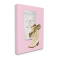 thumbnail image 3 of Stupell Industries Pink Glam Cowgirl Boots & Coffee Beauty & Fashion Painting Gallery Wrapped Canvas Print Wall Art, 3 of 5