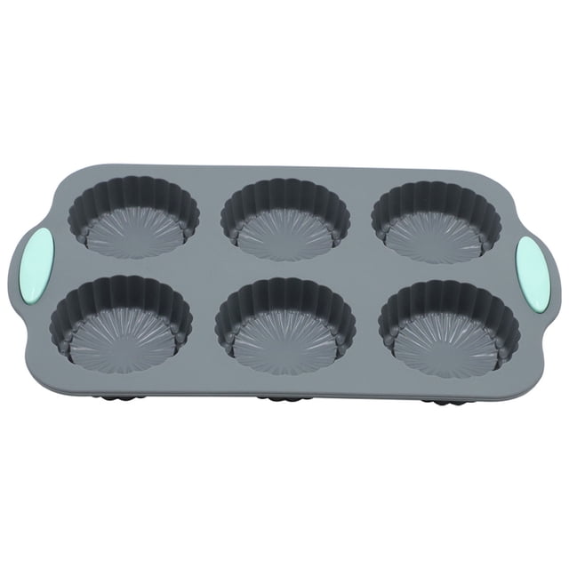 Naiovety Molde de silicona para tartas de 6 agujeros y bandeja de hielo de silicona con forma para crear cubitos de hielo decorativos y tartas. Herramientas y accesorios para hornear tipo+1