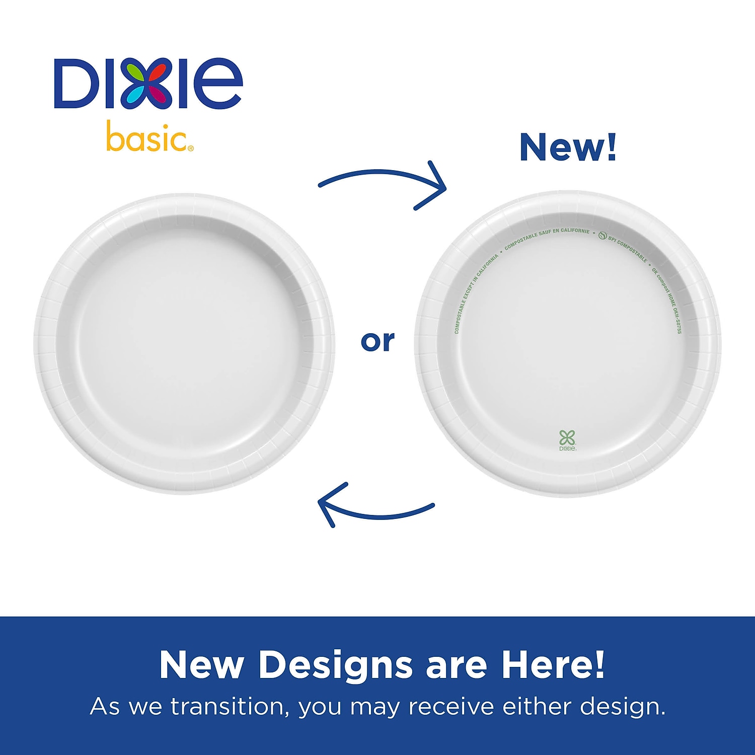 Dixie DBP09W 8.5" Diameter Plates Basic Paper Dinnerware - White (125/Pack, 4/Carton)