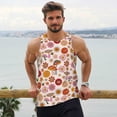 thumbnail image 6 of Fuzoiu Fall 70s Groovy Hippie Print Men's Workout Tank Tops,Sleeveless Gym Shirt Quick Dry,Fitness Bodybuilding T-Shirt,Muscle Athletic Workout Tee-Large, 6 of 7