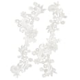 thumbnail image 1 of 1 Par de Apliques Bordados con Adornos de Encaje de Flores para Coser Bricolaje de Tela Nupcial Blanco, 1 of 9