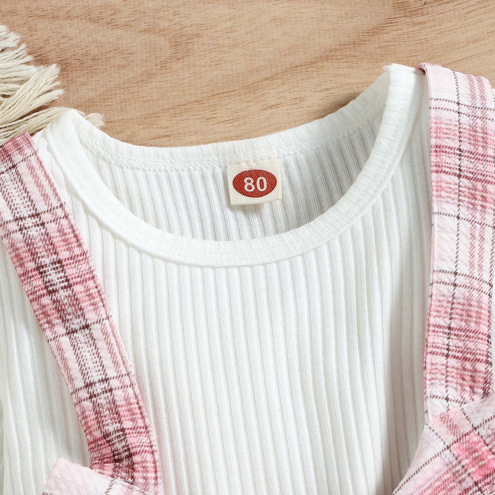 BONIXOOM Cute Toddler Baby Girls Clothes Set Kids Christmas Gifts Long Sleeve Round Neckline Belt Christmas Set Pink 2-3 Years