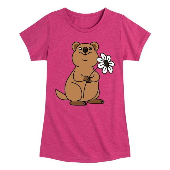 Instant Message - Quokka Flower - Toddler And Youth Girls Short Sleeve Graphic T-Shirt