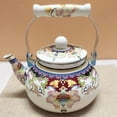 thumbnail image 3 of Vintage Floral Enamel Tea Kettle, 2.5L Whistling Teapot with Handle for Stovetop Brewing, 3 of 6