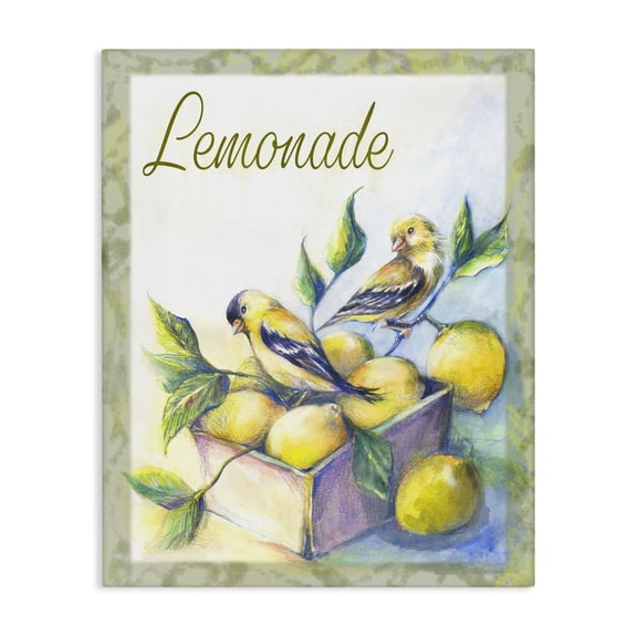 Stupell Industries French Country Lemonade Phrase with Canaries Canvas Art, 16 x 20, by Joy Allen