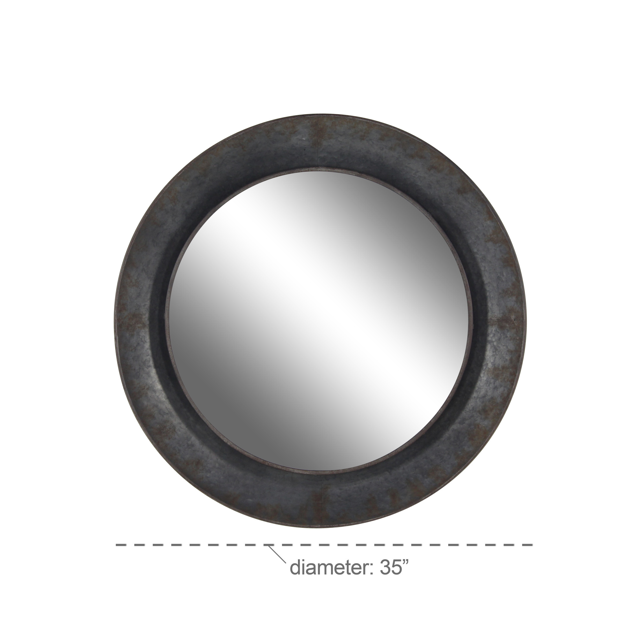 DecMode 35" x 35" Gray Wall Mirror