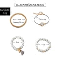 thumbnail image 4 of Pulseras con borlas, pulsera de mármol con corazón, pulsera de perlas (4 piezas), 4 of 6