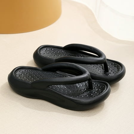 

YOUSNH Summer New Thick Sole Anti EVA Style Trendy Fashion Casual Home/Outdoor Wear Cool Slippers Slippers for Women Black 10.5