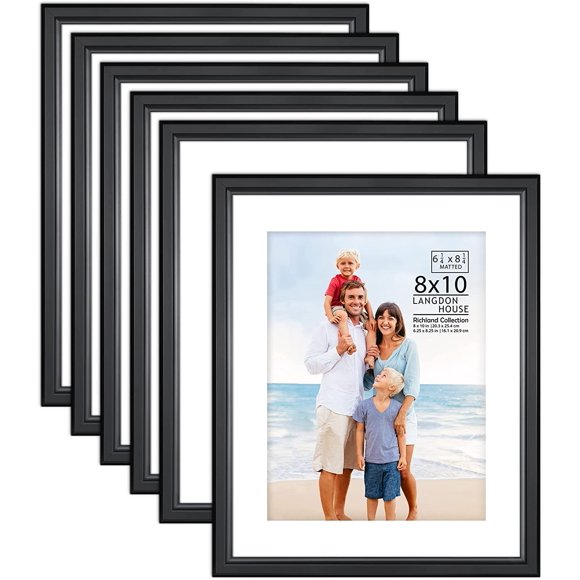 AmPm 8x10 (20x25 cm) Picture Frames (Fawn Brown, 6 Pack) Contemporary Style Wood-Like Photo Frames, Richland Collection