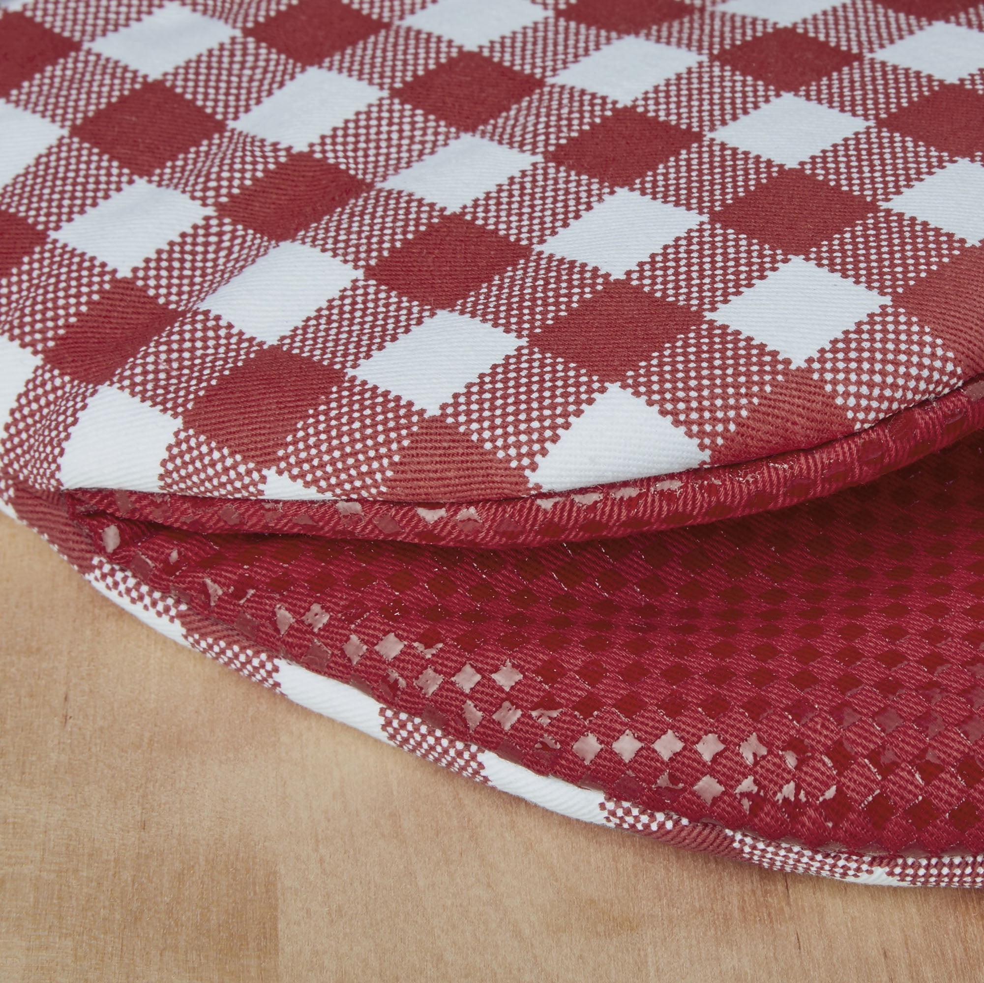 KitchenAid Gingham Mini Oven Mitt 2-Pack Set, Passion Red, 5.5"x8"
