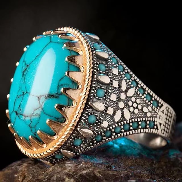 Bagues Statement pour Hommes Incrustation Fiançailles Résine Bijoux Mode Bagues pour Dames Design Unique Style