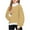 Khaki, variant on Qulqfy Black Sweatshirts for Women Cotton Mock Neck Fall 2025 Shirts Womens Oversized Tops M