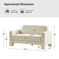 thumbnail image 7 of 59" Modern Loveseat Sofa Chenille Fabric 2-Seater Couch with Curved Design for Small Space Living Room Ivory, 7 of 7