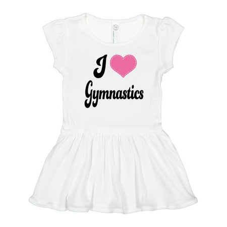 

Inktastic I Love Gymnastics Gift Toddler Girl Dress