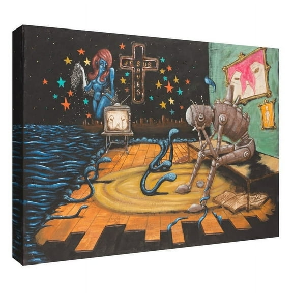 Epic Graffiti "Jesus Saves" by Craig Snodgrass, Giclee Canvas Wall 12"x18"