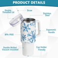thumbnail image 4 of SKYSONIC Insulated Tumblers with Lids and Straws Handles 40oz Water Bottle Snowflake White Winter Travel Mug Reusable Stainless Steel Thermos Vacuum, 4 of 7