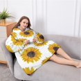 thumbnail image 5 of Oversized Wearable Blanket Hoodie,White Yellow Sunflower Pattern Sherpa Blanket Hoodie with Super Pockets,Super Warm Fuzzy Pullover for Women & Men, 5 of 6