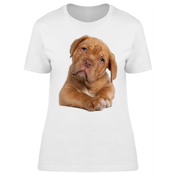 A Cute Bordeaux Puppy T-Shirt Women -Image by Shutterstock, Female XX-Large