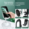 thumbnail image 3 of Amdohai F012 Multi-angle Phone Desktop Stand Holder Portable Tablet Aluminum Alloy Holder Compatible with All iPhone Smart Cell Phone Tablet iPad for Bed Black, 3 of 8