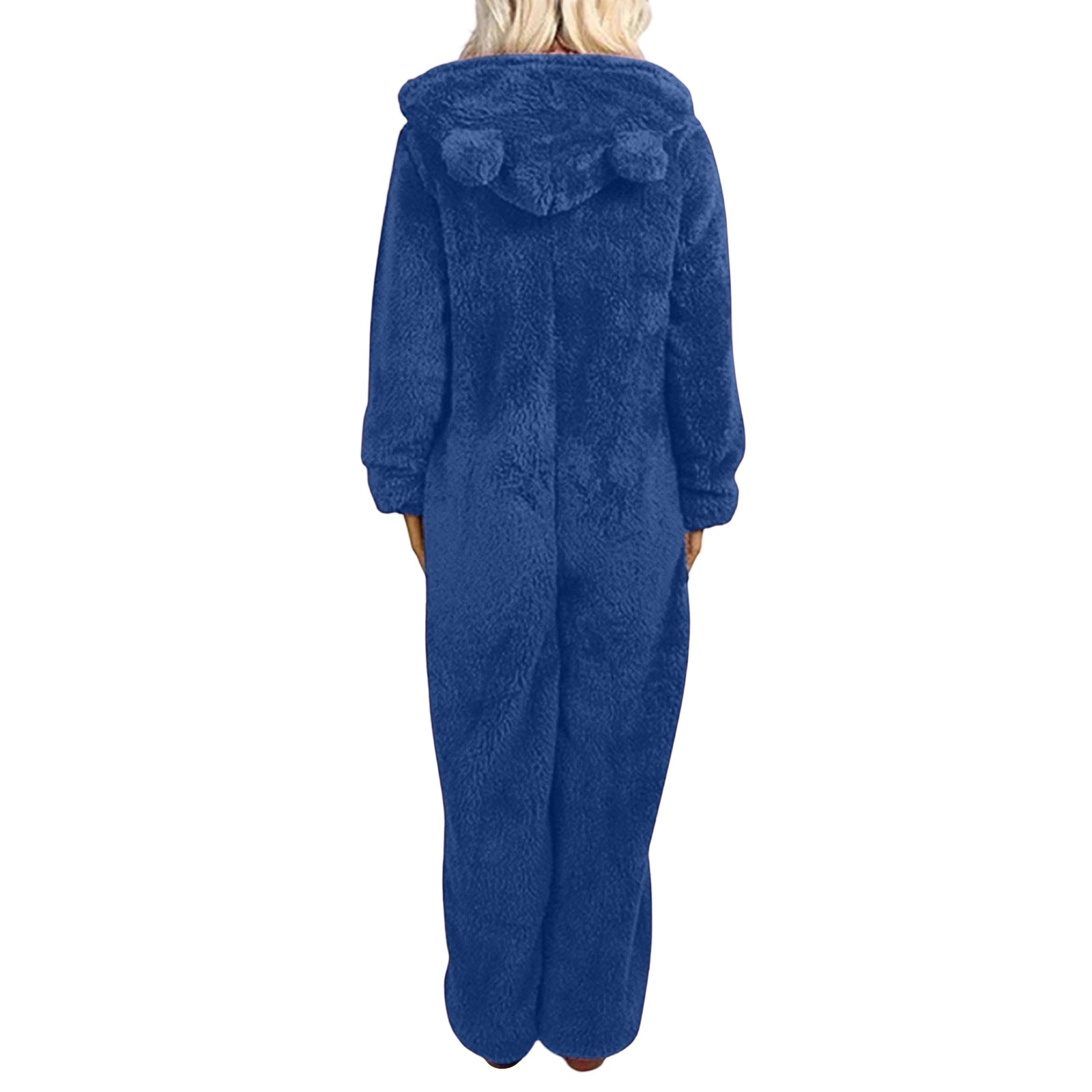 Women's Onesies Pajamas Sherpa One Piece Romper Zipper Cute Hooded Jumpsuit Pajama Loungewear