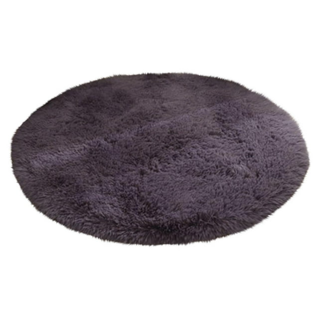 Round Floor Mat for Bedroom Bedside Computer Chair Yoga Use with Non-Slip Bottom and Crystal Velvet Material