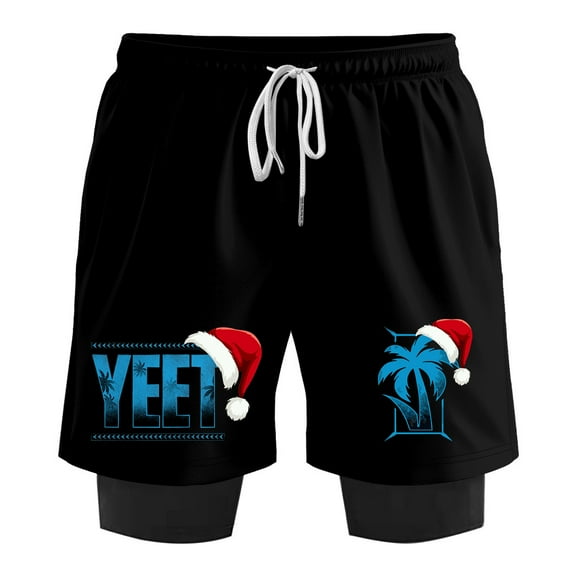 Jey Uso Yeet Fake Two Shorts Christmas 2024 SweatShorts Men Fashion Basketball Shorts