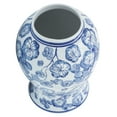thumbnail image 6 of Modern Ceramic Ginger Jar Vase with Lid - Decorative Vase for Living Room Decor or Bedroom Styling - Elegant Table Accent for Home Decor, Room, Office, or House Display - 15", Blue and White, 6 of 6