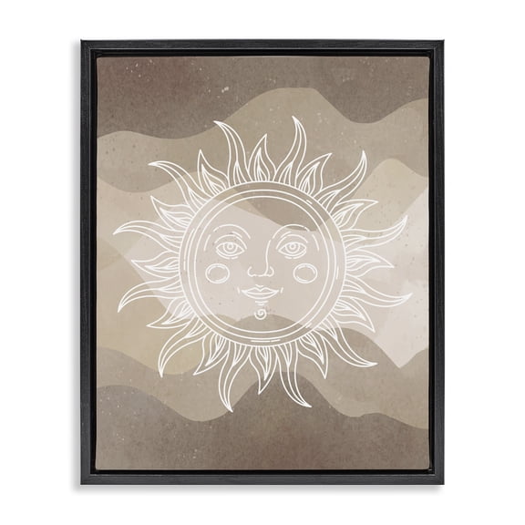 Stupell Industries Southwestern Boho Celestial Sun Black Floating Frame Canvas Art, 17 x 21, by Lil' Rue