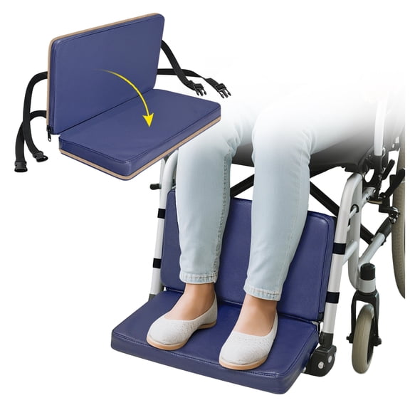 Wheelchair Footrest Leg Rest Elevating Pads, Wheelchair Pedals Leg Support Extension, Elevated Foot Rest Accessories for Wheel Chair, Footrests Extender Protector Cushion with Adjustable Straps