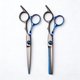 thumbnail image 1 of Kit de 2 Piezas de Tijeras para Cortar Cabello y Tijeras Desbastadoras Profesionales - Tijeras de Peluquería con Filo de Navaja para Texturizar, de Acero Inoxidable, 6 Pulgadas, Color Azul-Negro, 1 of 13