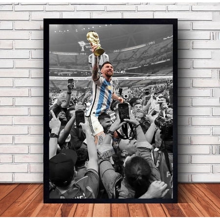 Poster 2022 World Cup Champions, Lionel Messi Poster , Argentina Football Poster , Poster Home Deco Living Room No -UNFRAMED