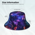 thumbnail image 3 of KLL Magic Colorful Forest Leaves Bucket Hat for Women Men Packable Travel Beach Sun Hat Outdoor Rave Accessories Reflective Fisherman Cap, 3 of 7