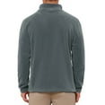 thumbnail image 3 of SUDADERA DE PULLOVER DE MANGA LARGA DE FORRO POLAR CON MEDIA CREMALLERA Y CUELLO ALTO DE COLOR SÓLIDO PARA HOMBRE INSPIRE CHIC TALLA L GRIS OSCURO, 3 of 6